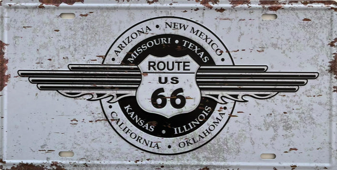 À la découverte de la Route 66 : Une plaque de décoration emblématique