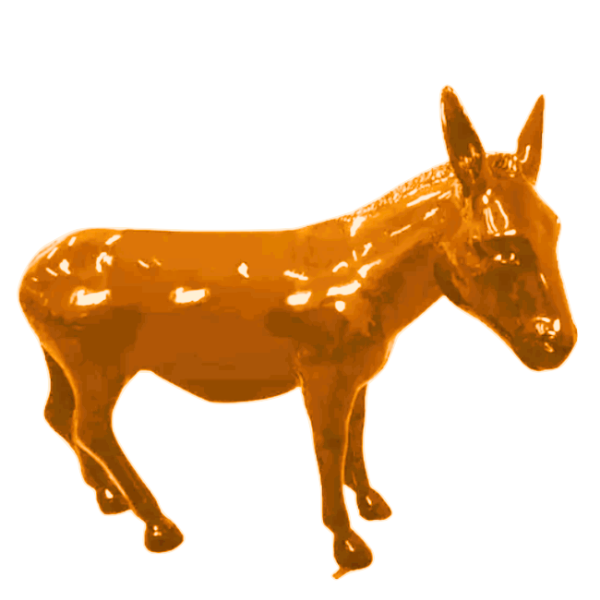 Statue Ane Animaux Resine - 160cm - Orange