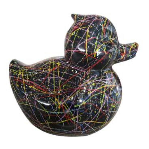 Statue Canard Animaux Resine - 65cm - Graffiti Noir