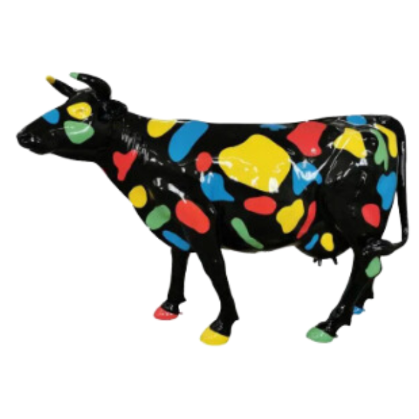 Statue Vache Prestige Sculpture - 225cm - Gum Noir