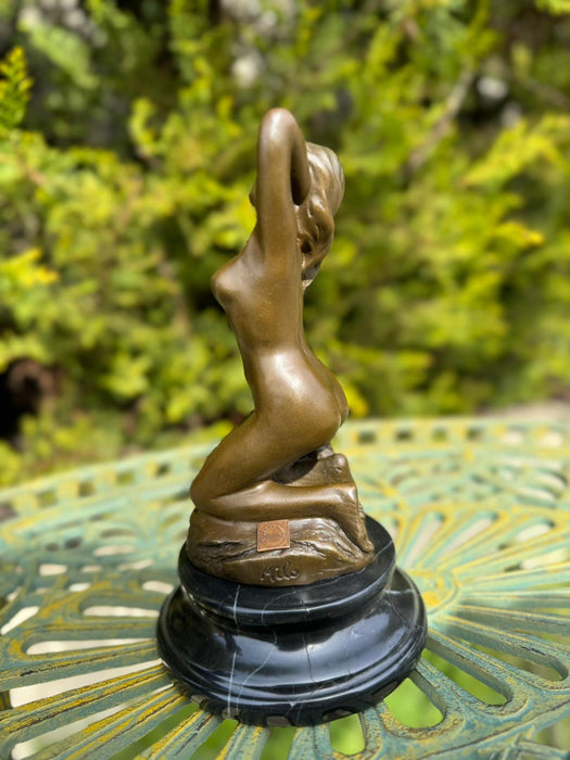 Sculpture Femme Assise Nue 20cm Bronze