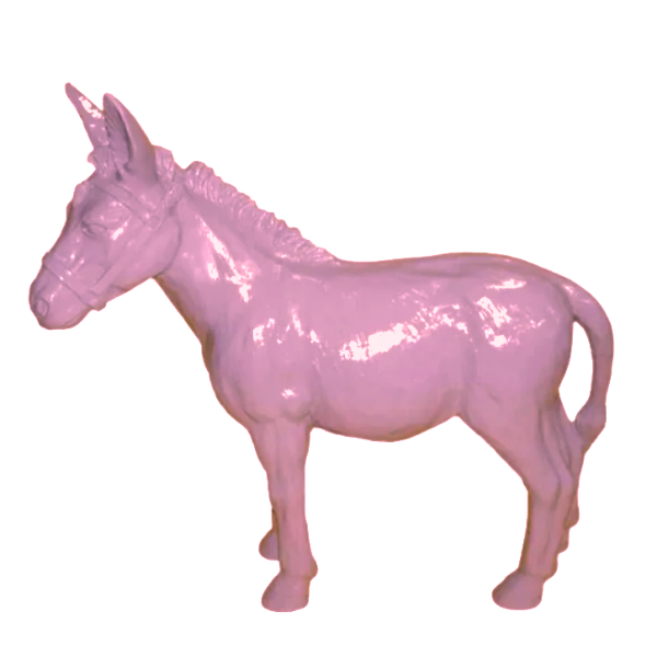 Statue Ane Animaux Resine - 95cm - Rose Clair