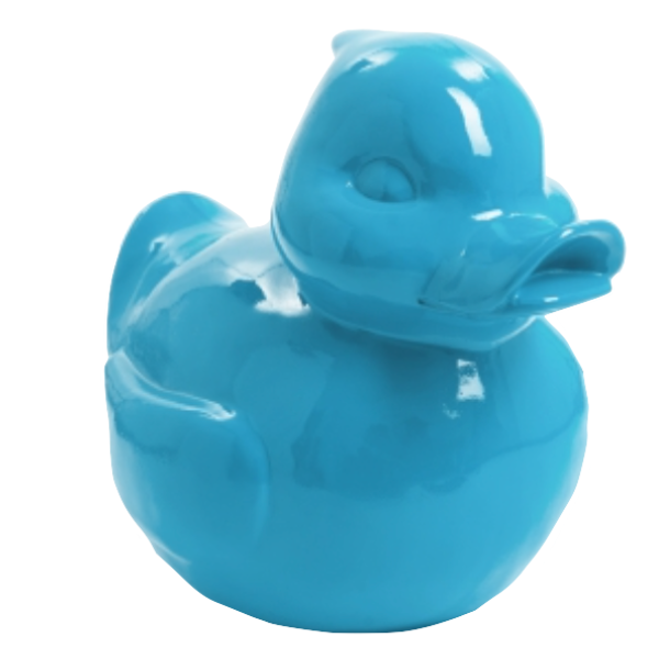 Statue Canard Animaux Resine - 45cm - Bleu Ciel