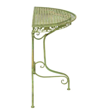 Table de balcon 80cm semi-circulaire jardin en fer meubles vert style antique