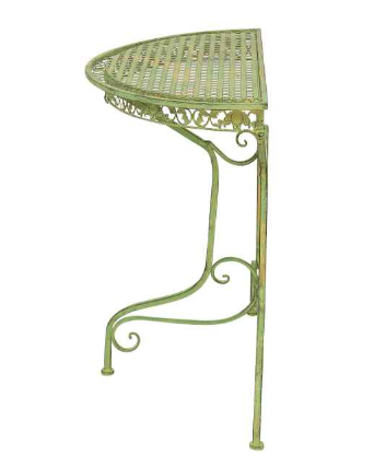 Table de balcon 80cm semi-circulaire jardin en fer meubles vert style antique