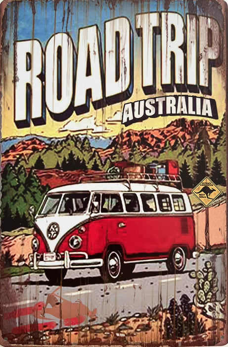 PLAQUE MÉTAL ROAD TRIP 30X20 CM - PLAQUE DECORATIVE