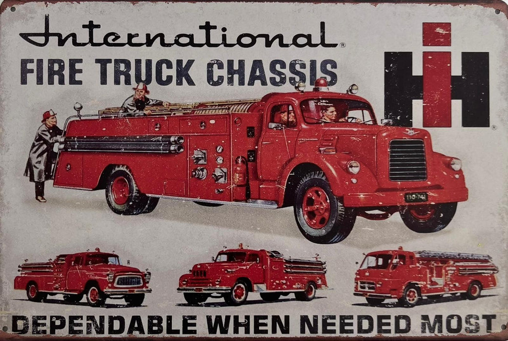 PLAQUE MÉTAL TRUCK FIRE 30X20 CM - PLAQUE DECORATIVE