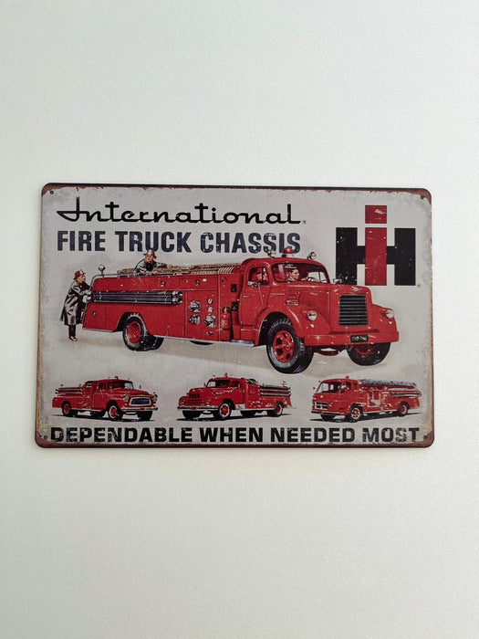 PLAQUE MÉTAL TRUCK FIRE 30X20 CM - PLAQUE DECORATIVE