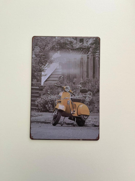 PLAQUE MÉTAL SCOOTER 30X20 CM - PLAQUE DECORATIVE