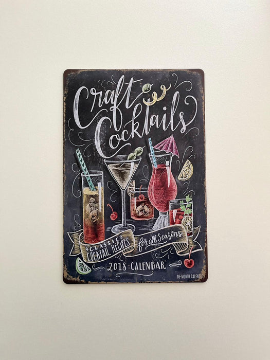 PLAQUE MÉTAL COCKTAILS 30X20 CM - PLAQUE DECORATIVE