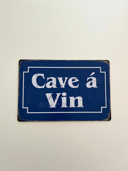 PLAQUE MÉTAL CAVE A VIN 30X20 CM - PLAQUE DECORATIVE