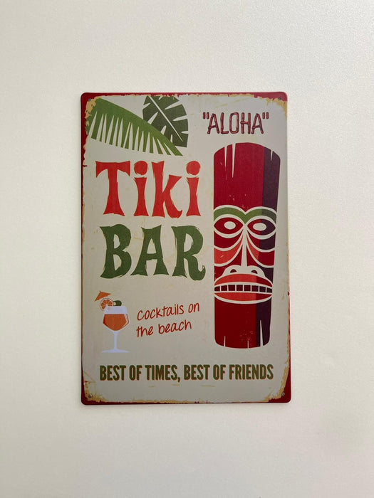 PLAQUE MÉTAL TIKI 30X20 CM - PLAQUE DECORATIVE