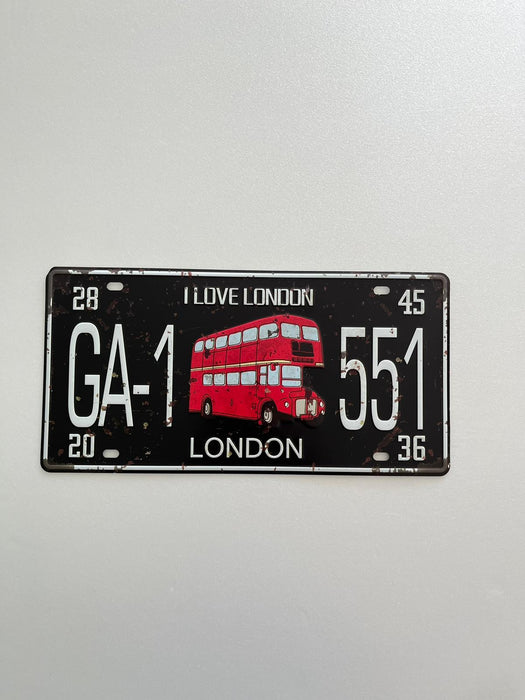 PLAQUE MÉTAL LONDRES 15x30 CM - PLAQUE DECORATIVE