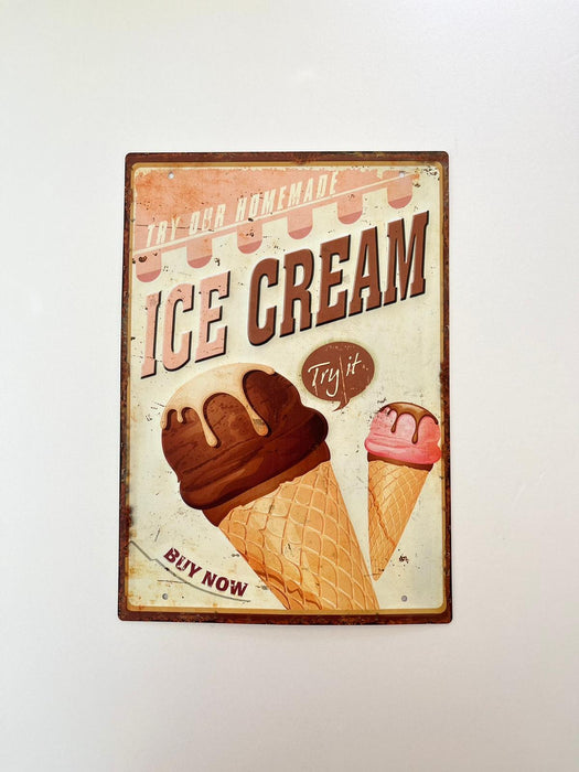 PLAQUE MÉTAL ICE CREAM 30X20 CM - PLAQUE DECORATIVE