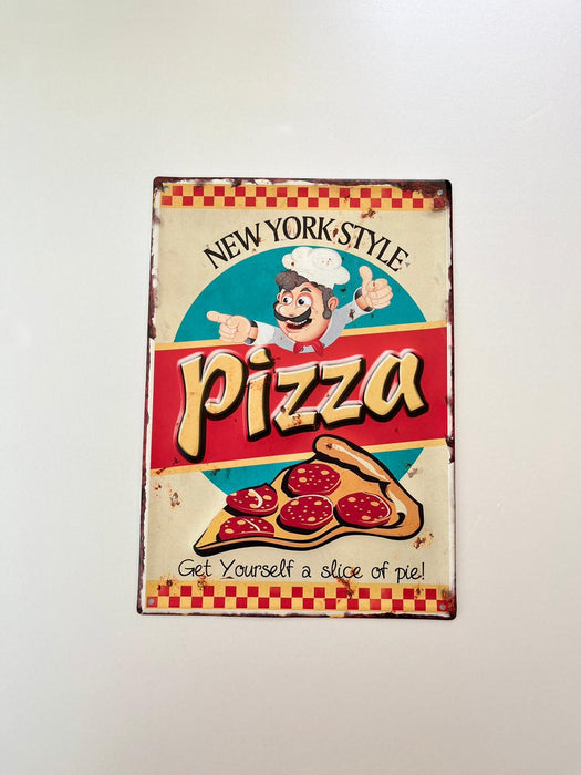 PLAQUE MÉTAL PIZZA 30X40 CM - PLAQUE DECORATIVE