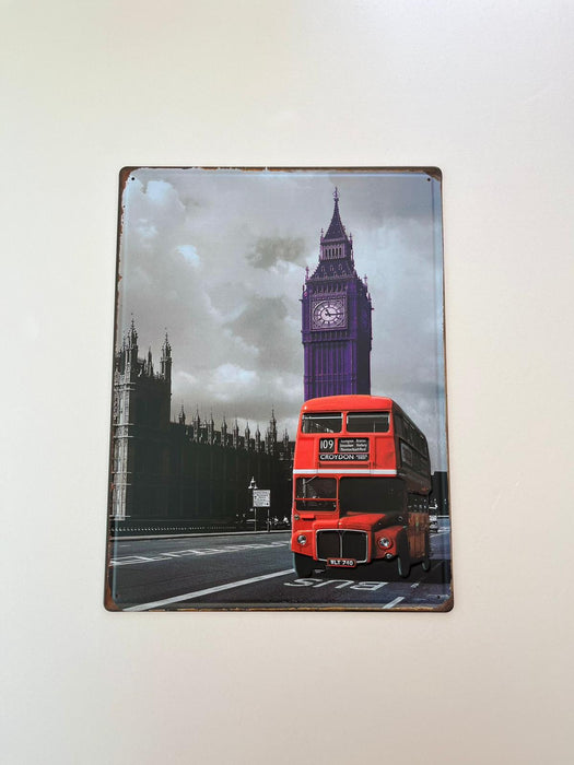 PLAQUE MÉTAL BIG BEN 30X40 CM - PLAQUE DECORATIVE