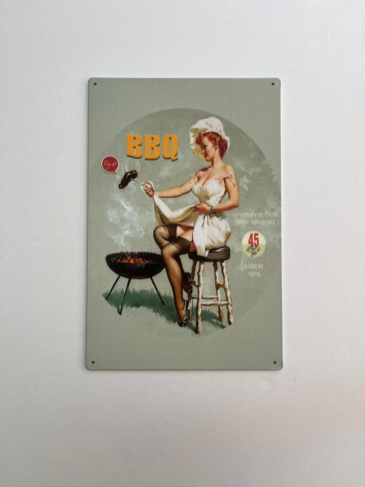 PLAQUE MÉTAL BARBECUE 30X20 CM - PLAQUE DECORATIVE