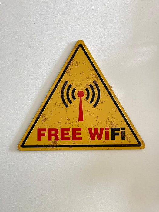 PLAQUE TRIANGLE MÉTAL WIFI 30x35 CM - PLAQUE DECORATIVE