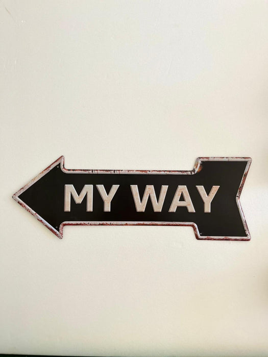 PLAQUE FLECHE MÉTAL MY WAY 45x15 CM - PLAQUE DECORATIVE