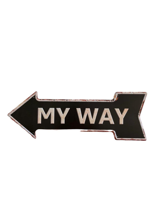 PLAQUE FLECHE MÉTAL MY WAY 45x15 CM - PLAQUE DECORATIVE