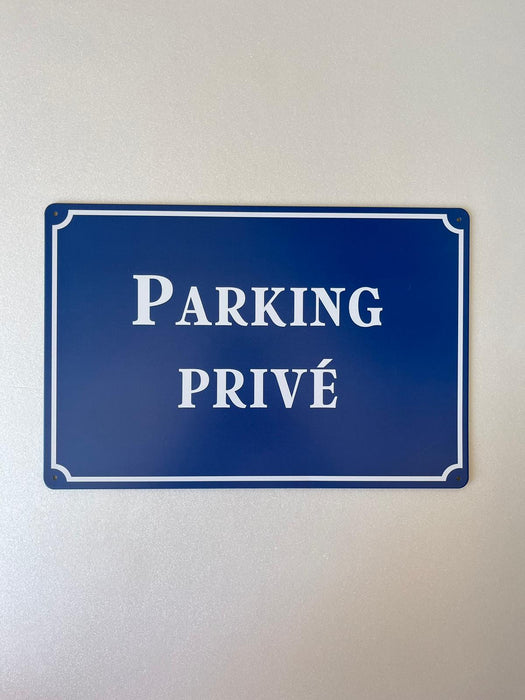 PLAQUE MÉTAL PARKING PRIVÉ 30X20 CM - PLAQUE DECORATIVE