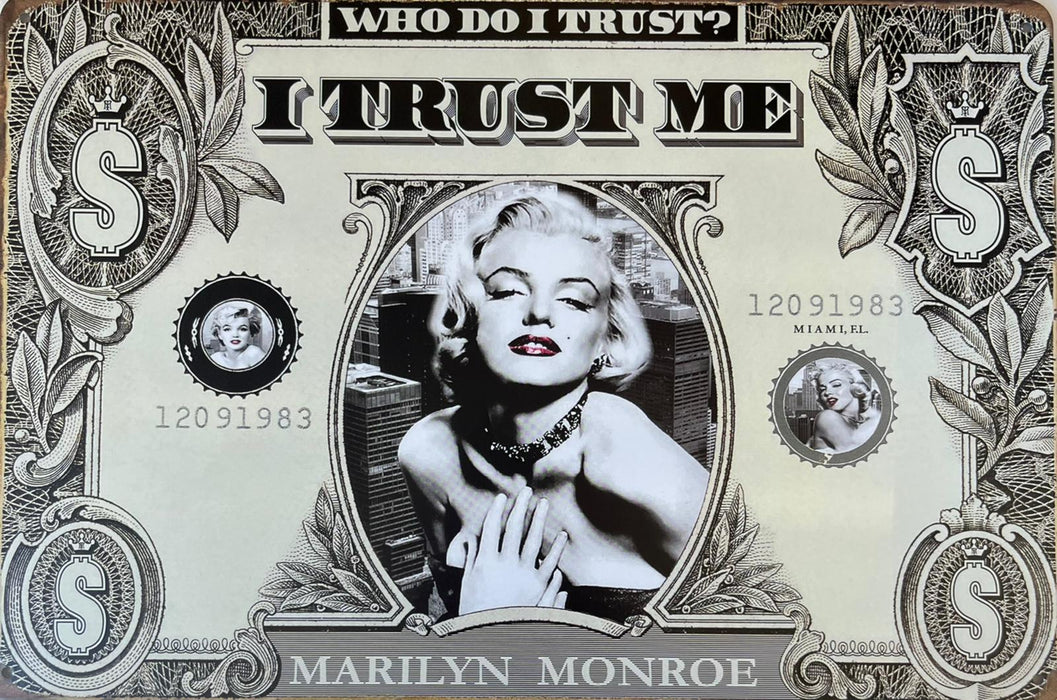 PLAQUE MÉTAL I TRUST ME 30X20 CM - PLAQUE DECORATIVE