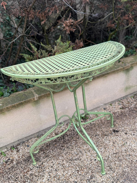 Table de balcon 80cm semi-circulaire jardin en fer meubles vert style antique