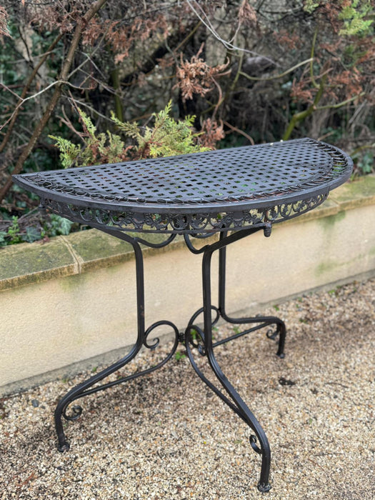 Table de balcon 80cm semi-circulaire jardin en fer meubles noir style antique