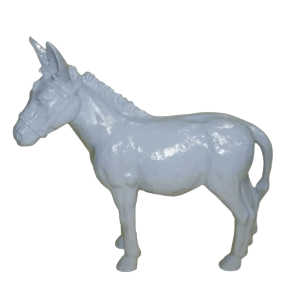 Statue Ane Animaux Resine - 95cm - Blanc - ANIMAUX-RESINE.FR