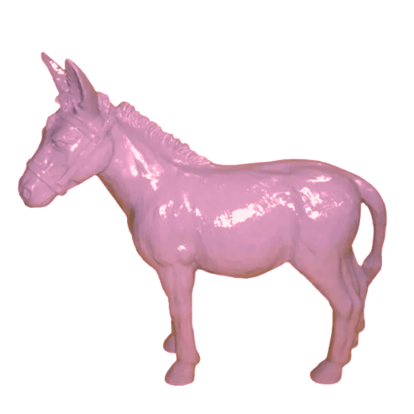 Statue Ane Animaux Resine - 95cm - Rose Clair - ANIMAUX-RESINE.FR