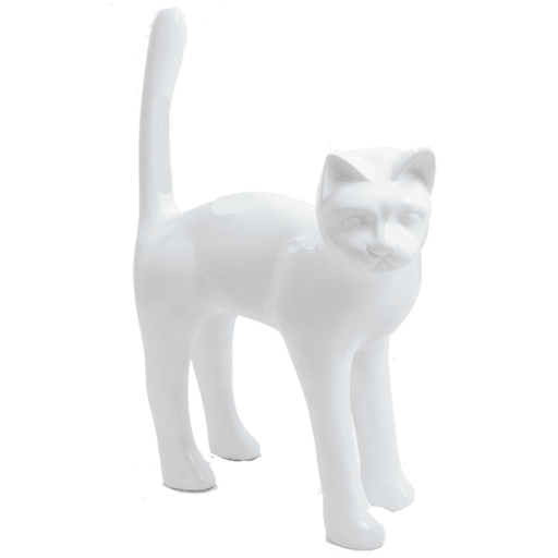 Statue Chat Animaux Resine - 105cm - Blanc - ANIMAUX-RESINE.FR