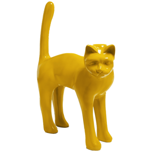 Statue Chat Animaux Resine - 105cm - Jaune - ANIMAUX-RESINE.FR