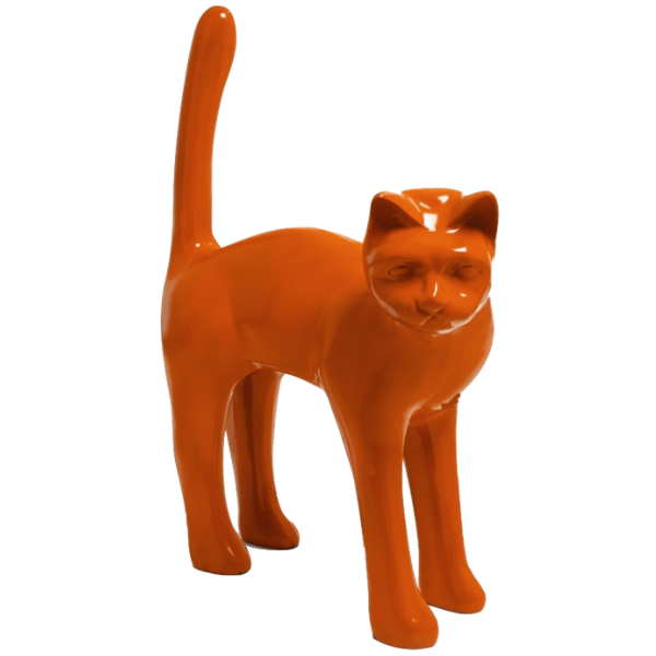 Statue Chat Animaux Resine - 105cm - Orange - ANIMAUX-RESINE.FR