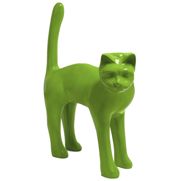 Statue Chat Animaux Resine - 105cm - Vert Pomme - ANIMAUX-RESINE.FR