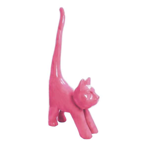 Statue Chat Animaux Resine - 205cm - Rose Fushia - ANIMAUX-RESINE.FR