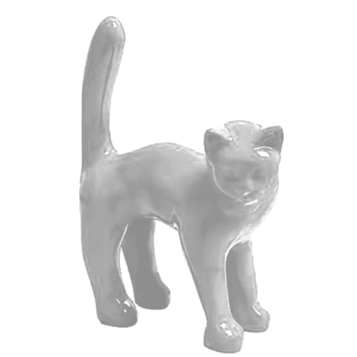 Statue Chat Animaux Resine - 35cm - Blanc - ANIMAUX-RESINE.FR