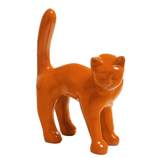 Statue Chat Animaux Resine - 35cm - Orange - ANIMAUX-RESINE.FR