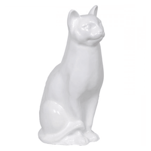 Statue Chat Animaux Resine - 40cm - Blanc - ANIMAUX-RESINE.FR