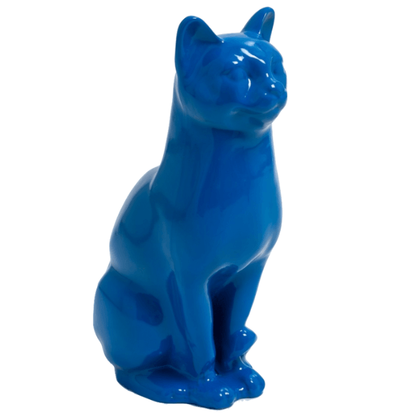 Statue Chat Animaux Resine - 40cm - Blanc Nuit - ANIMAUX-RESINE.FR