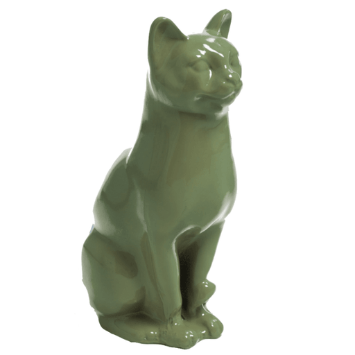 Statue Chat Animaux Resine - 40cm - Vert Kaki - ANIMAUX-RESINE.FR