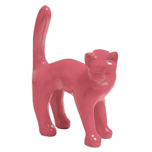 Statue Chat Animaux Resine - 45cm - Rose Clair - ANIMAUX-RESINE.FR