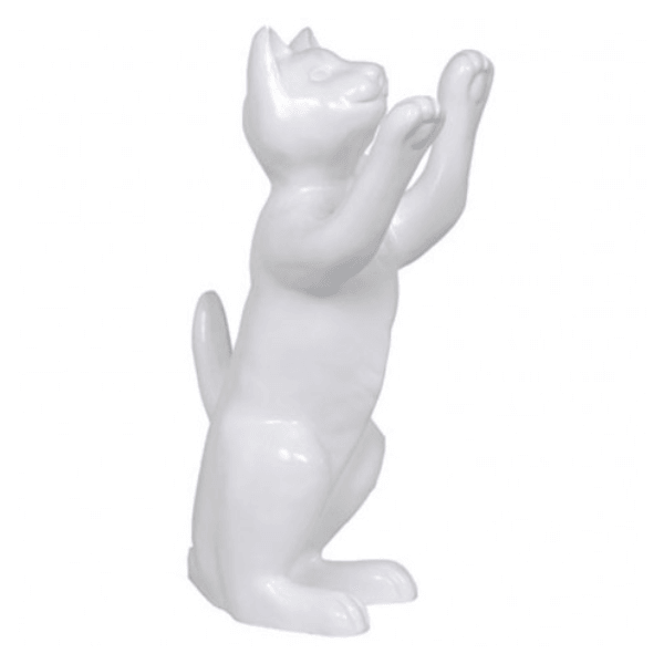 Statue Chat Animaux Resine - 55cm - Blanc - ANIMAUX-RESINE.FR