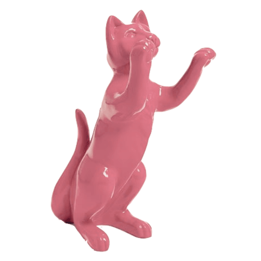 Statue Chat Animaux Resine - 55cm - Rose Clair - ANIMAUX-RESINE.FR