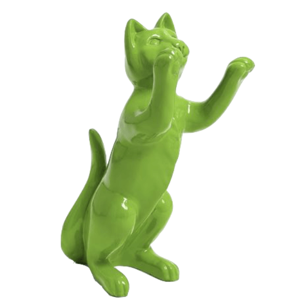 Statue Chat Animaux Resine - 55cm - Vert Pomme - ANIMAUX-RESINE.FR