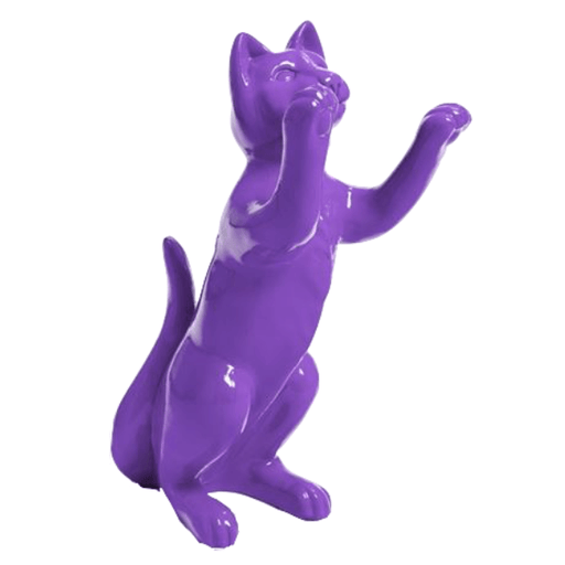 Statue Chat Animaux Resine - 55cm - Violet - ANIMAUX-RESINE.FR