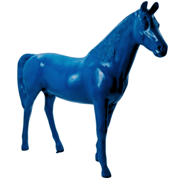 Statue Cheval Animaux Resine - 210cm - Bleu Nuit - ANIMAUX-RESINE.FR