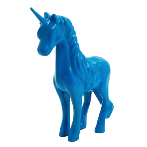 Statue Cheval Licorne Animaux Resine - 50cm - Bleu - ANIMAUX-RESINE.FR