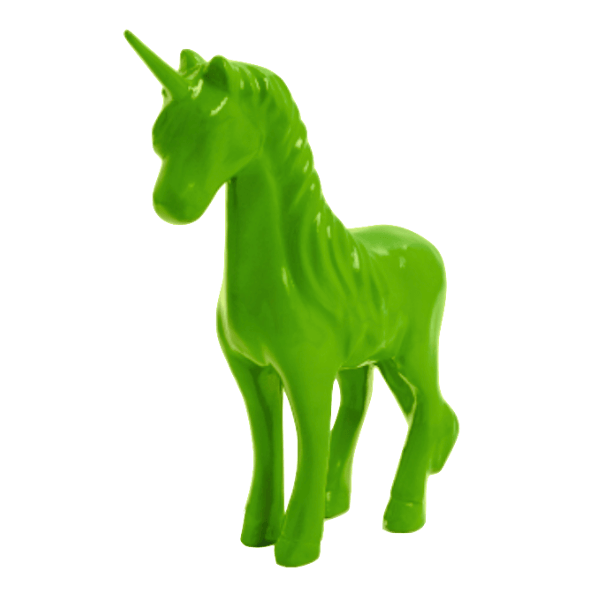 Statue Cheval Licorne Animaux Resine - 50cm - Vert Pomme - ANIMAUX-RESINE.FR