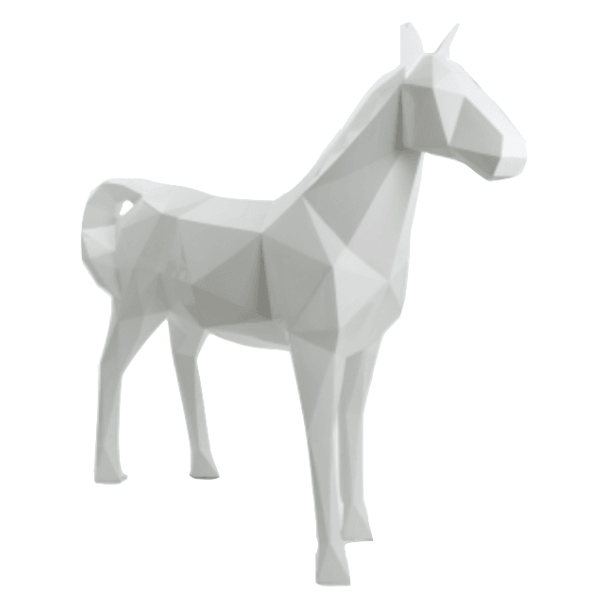 Statue Cheval Origami Animaux Resine - 210cm - Blanc - ANIMAUX-RESINE.FR