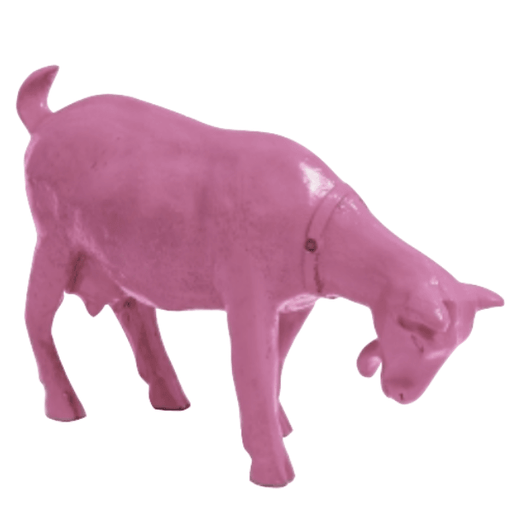 Statue Chevre Tete en Bas Animaux Resine - 60cm - Rose Clair - ANIMAUX-RESINE.FR